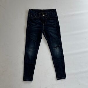 Dark Blue Distressed Women's Jeans
